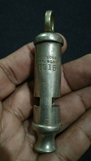 1915 Vintage Uk England J.  Hudson & Co Birmingham Patent Whistle 33.  94 Gr 80.  4mm