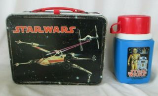 Vintage Star Wars Metal Lunchbox & Thermos 1977 King Seeley Movie