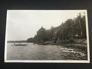 Danish Landing Lake Margrethe Grayling Michigan Mi Vintage Postcard Rppc