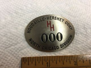 Antique Employee Badge Houdaille Hershey Corp North Chicago Div Whitehead & Hoag