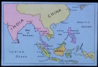 Map Of Malaysia (china,  India,  Borneo),  Circa 1910 