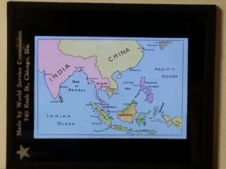 Map of Malaysia (China,  India,  Borneo),  Circa 1910 ' s,  Magic Lantern Glass Slide 4