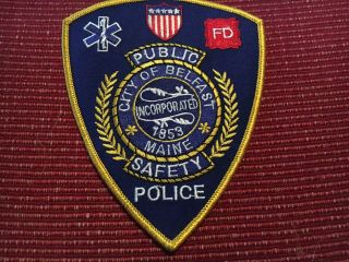 Belfast Maine Police Patch Police Fire Ems Public Safety