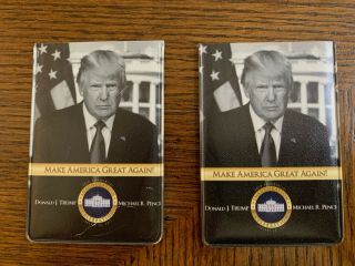 Donald Trump Inauguration Inaugural Metro Cards (two) Wmata With Sleeves 2017 Dc