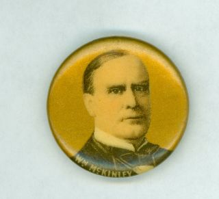 Vintage 1900 President Mckinley Political Campaign Pinback Button Gold 7/8 "