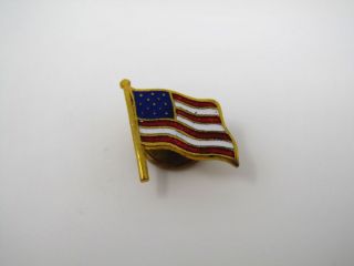 Vintage Collectible Pin: American Flag Screwback Great Design