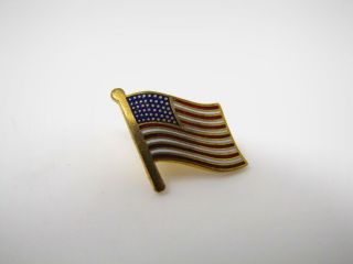 Vintage Collectible Pin: American Flag Screwback Design