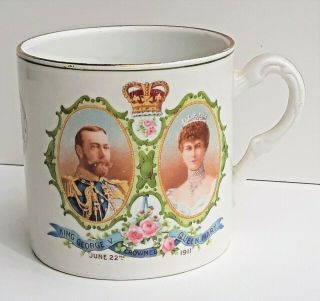 Antique Grimwades Royal Wintonia King George V & Queen Mary Coronation Mug 1911
