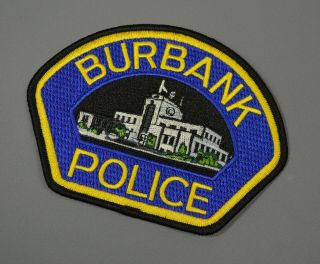 Burbank Gold Version White Flag Police Patch,  Los Angeles County Ca