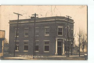 Palestine Illinois Il Rppc Photo 1908 First National Bank