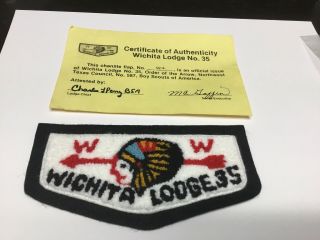 Boy Scout Oa 35 Wichita Lodge C3 Chenille Vigil Jacket Patch