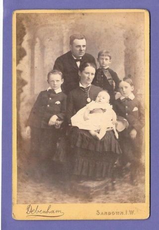Victorian Family Vintage Old Cabinet Photo Sandown Isle Of Wight Kc