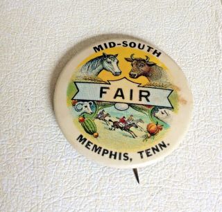 Vintage 1930s Fair Button,  Horse Cow Pig Goat Great Color Graphics