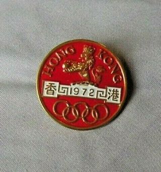 1972 Hong Kong Munich Olympic Noc Badge Pin