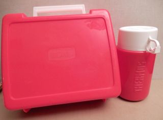 1986 Vintage like - SILVER HAWKS Lunch Box Thermos Red Plastic Complete set 4