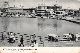 1906 Ferris Wheel Carousel Wesley Lake From Ocean Grove Asbury Park Nj Post Card