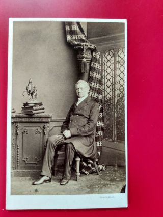 Victorian Cdv Seated Genetleman,  Books,  Statue,  By Southwell Bros,  London