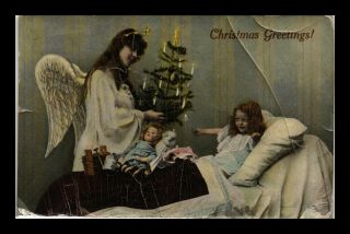 Dr Jim Stamps Us Christmas Greetings Child In Bed Topical Postcard