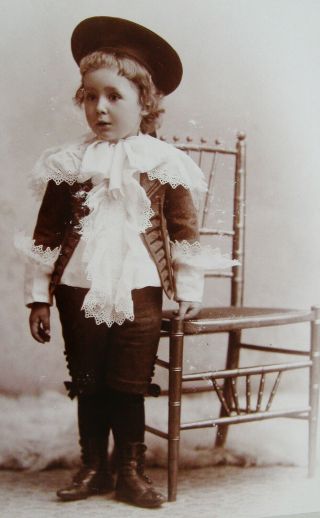 Cabinet Photo Of Adorable Little Boy Wearing Fancy Frilly Outfit South Bend Ind