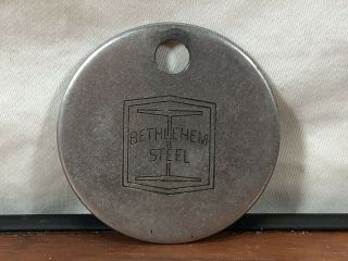 Vintage Bethlehem Steel Round Tuit Advertising Keychain Fob Bethlehem,  Pa.