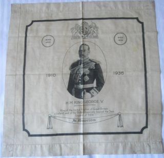 1936 In Memoriam Handkerchief H.  M.  King George V