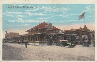 L&n Louisville & Nashville Railroad Station / Mobile Alabama / Postcard C1920