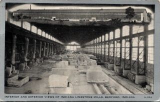 Bedford In Lime Stone Mills Workers Under Covered Interior Sunshine 1940s Silver