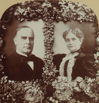 Keystone Stereoview Of The President And Mrs.  William Mckinley 1896 Near