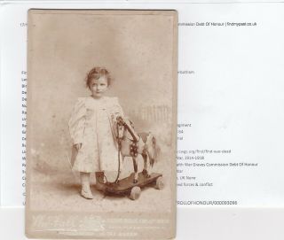 Cabinet Photo Child & Horse Toy C1898 London Hubert W Blumfield Killed 1917 Iraq