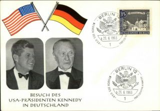 Us President John F Kennedy In Germany 1963 Postcard Cover