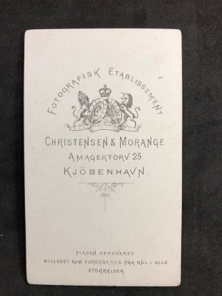 Victorian Carte De Visite CDV: Denmark Boy: Christensen & Morange: Kjobenh 3