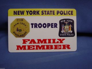 Lifetime Nysp York State Police Card Family Member Pba Fop