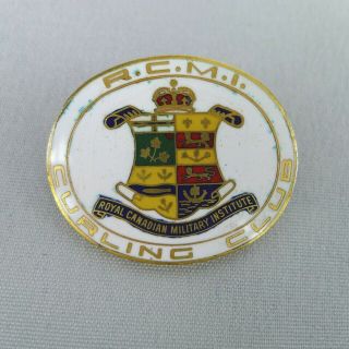 Royal Canadian Military Institute Curling Club Pin R.  C.  M.  I.  Cloisonne Balfour