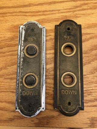 Antique Brass Elevator Push Button Up/down Plates