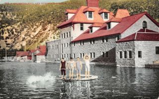 Glenwood Springs Colorado Swimming Pool 4 Beach Bums Balance On Beam 1910 Pc