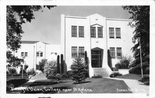 California,  " Pacific Union College Near St.  Helena " Rppc Real Photo Postcard
