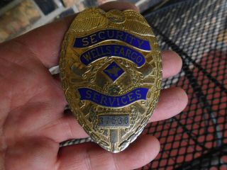 Vintage Wells Fargo Security Badge Numbered 37530