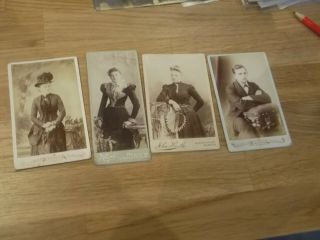4 Vintage Cdv Portraits Of People By Plymouth Devon Photograpers
