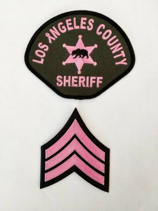 Los Angeles County Sheriff Patch & Sargent Chevron 2019 Pink Patch Edition Ca