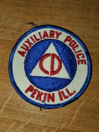 Pekin Illinois Auxiliary Police Patch Vintage Old Shoulder Patch