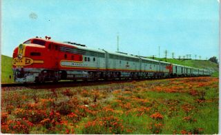 California Santa Fe Railway Name Train " Chief " C1950s Railroad Postcard