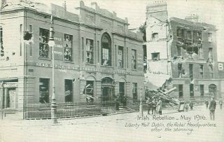 Pc Dublin Irish Rebellion Liberty Hall Rebal Hq Ruins / Damage Ireland 1916