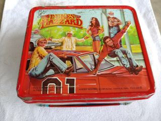 Vintage The Dukes Of Hazzard Metal Aladdin Lunch Box 1980 General Lee No Thermos 7
