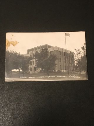 Vintage Rppc 1948 Court House Wessington Springs South Dakota Photo Postcard