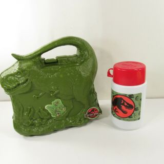 Jurassic Park The Lost World Lunch Box With Thermos Vintage T - Rex Dinosaur 1997
