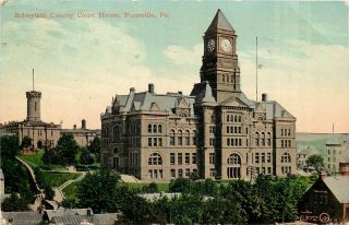 1907 - 1915 Postcard; Schuylkill County Court House,  Pottsville Pa,  Posted