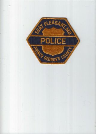 Vintage Hard To Find Seat Pleasant,  Maryland Police Patch