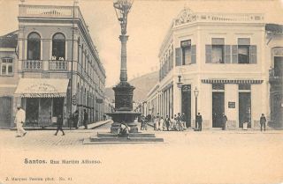 Santos,  Brazil Rua Martim Affonso,  Monument,  People C 1902