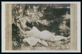 Art Houyoux Nude Woman Nudist Bathing 1910s Salon De Paris Postcard