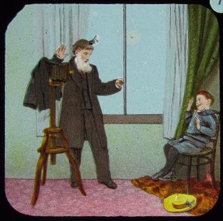 Glass Magic Lantern Slide Photographer And Boy No7 C1890 Victorian Drawing